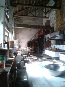 Inside the main kitchen.
